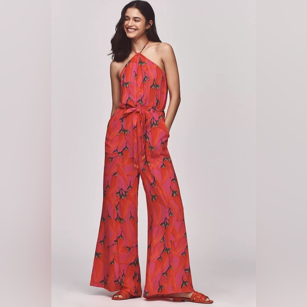 NWT Size MP - Farm Rio x Anthropologie Halter Jumpsuit (NWT USD 178)